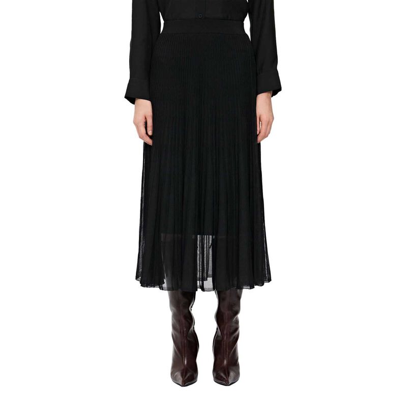 Veronika Maine Solid And Sheer Long Knit Skirt image number 0